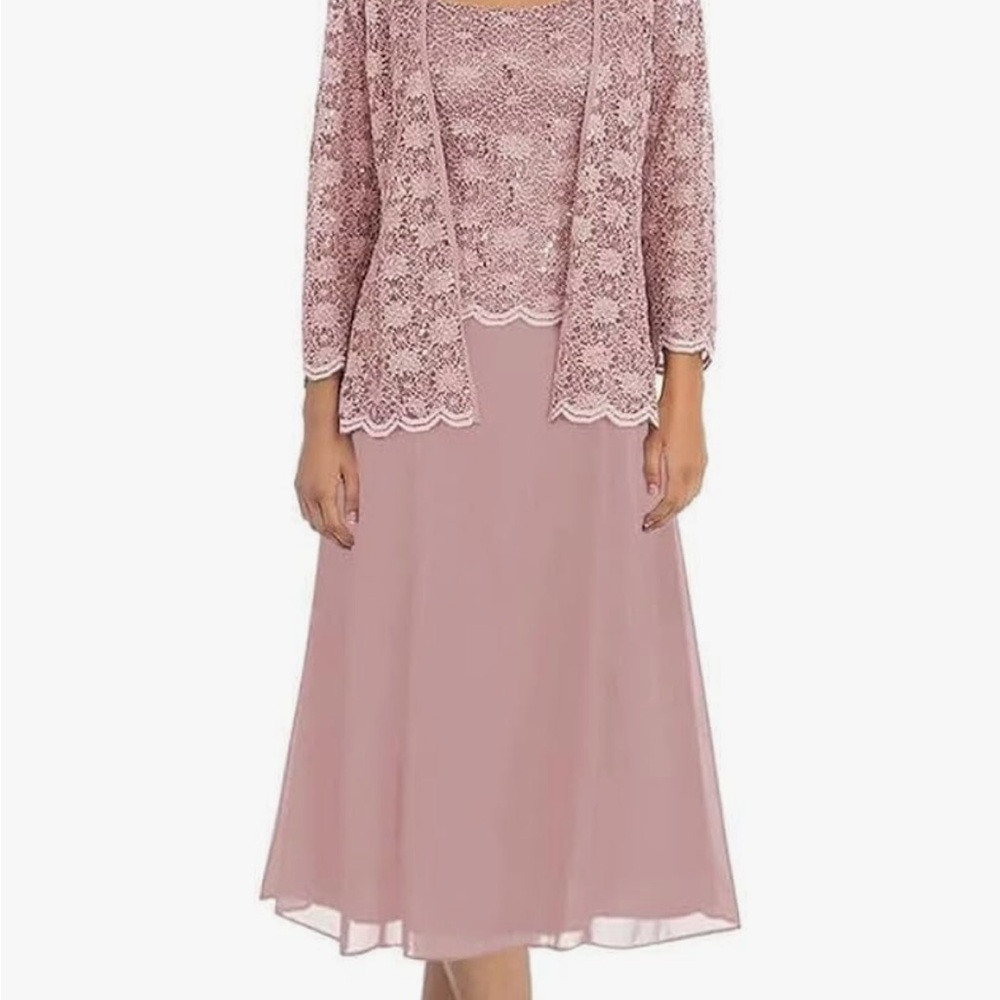 Mother of the Bride Dress with 3/4 Sleeve Jacket